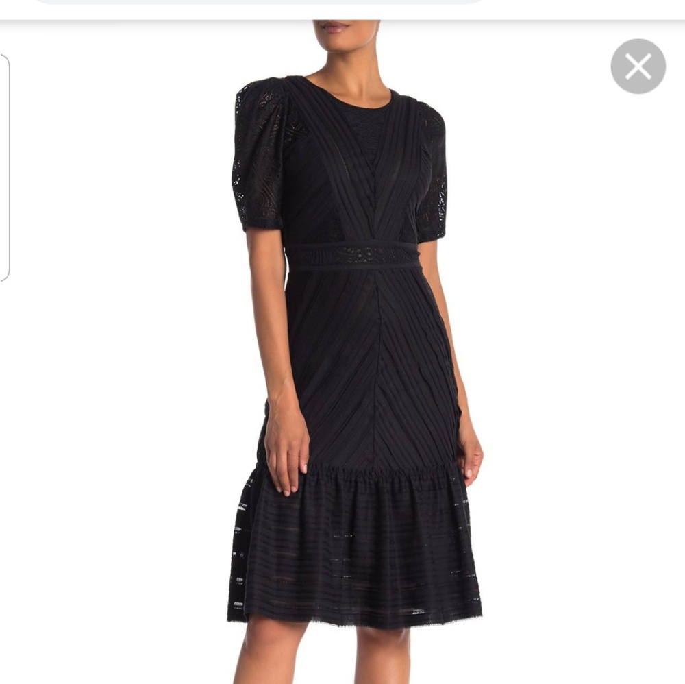 BCBGMAXAZRIA Black Midi Dress Size L